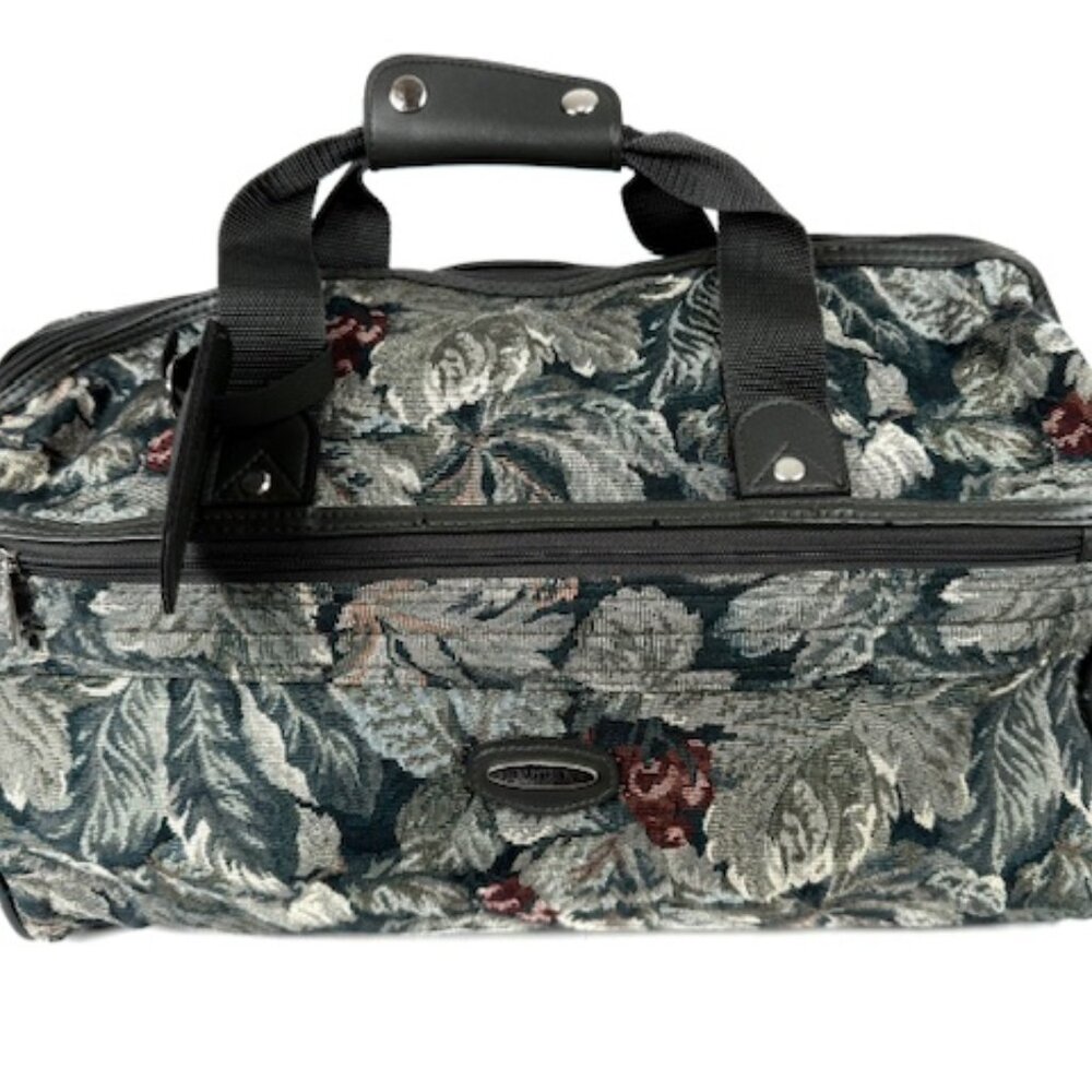 Vintage Jaguar Floral Tapestry Canvas Tote or Carry-On Bag